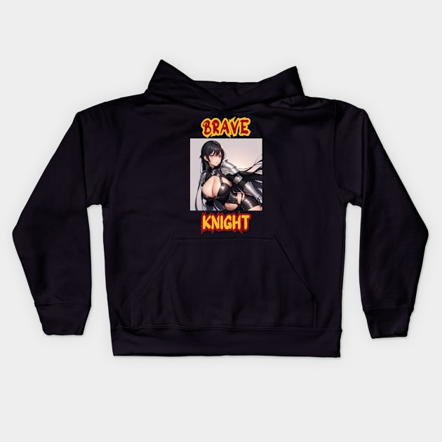 Brave Knight Anime Girl Kids Hoodie by Clicks Clothes